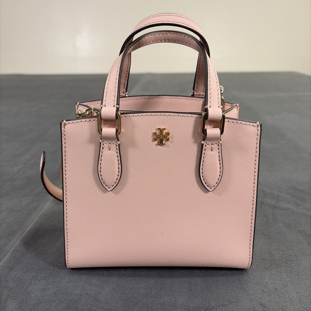 Tory Burch Emerson Micro Satchel Crossbody Shoulder Bag Pink Quartz Charity